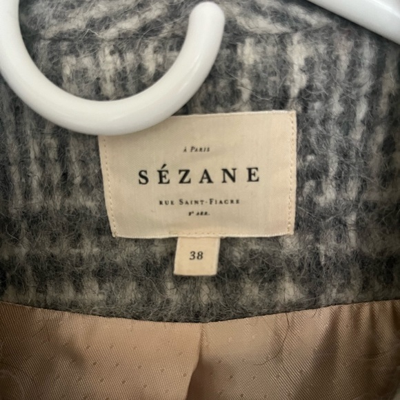 COPY - 🦄SEZANE James coat in grey checkered print - Picture 8 of 8